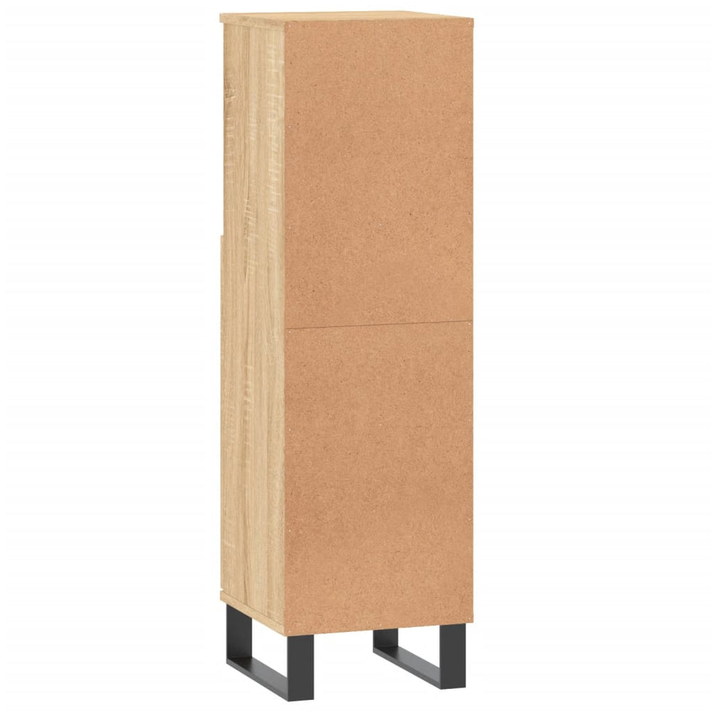 Badkamerkast 30x30x100 cm bewerkt hout sonoma eikenkleurig MeubelReus