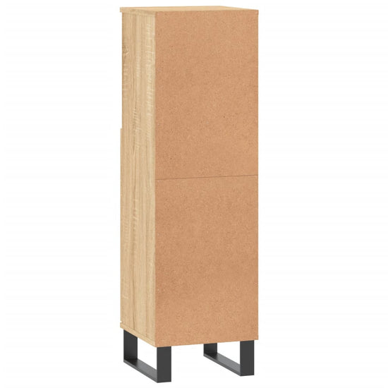 Badkamerkast 30x30x100 cm bewerkt hout sonoma eikenkleurig MeubelReus
