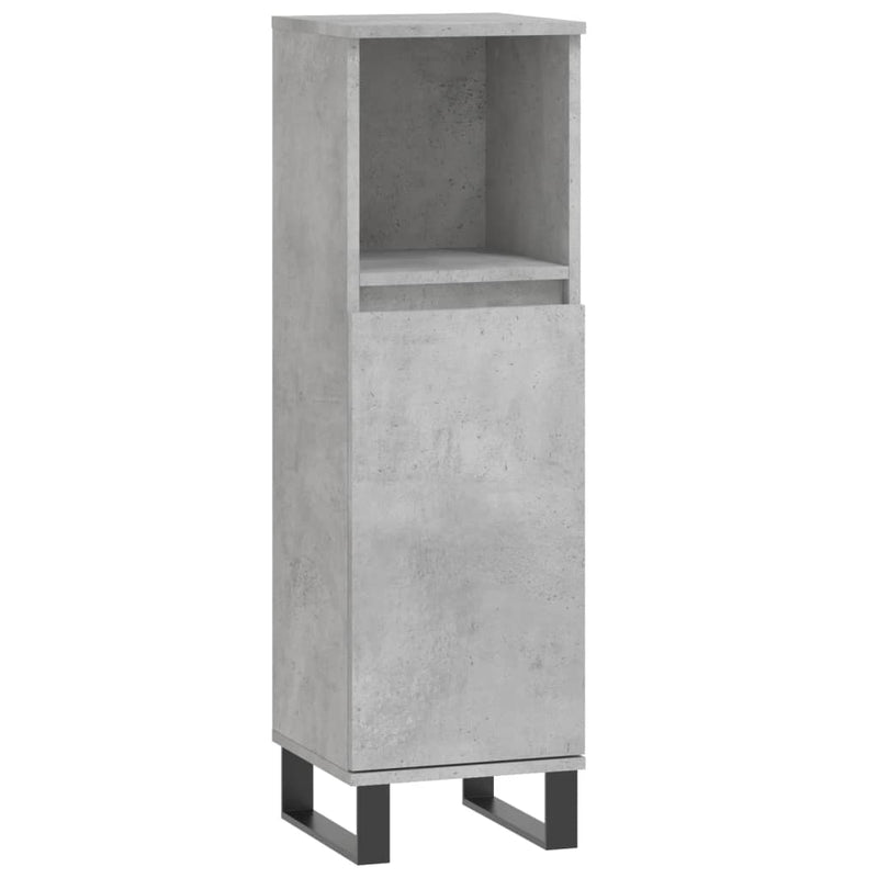 Badkamerkast 30x30x100 cm bewerkt hout betongrijs MeubelReus