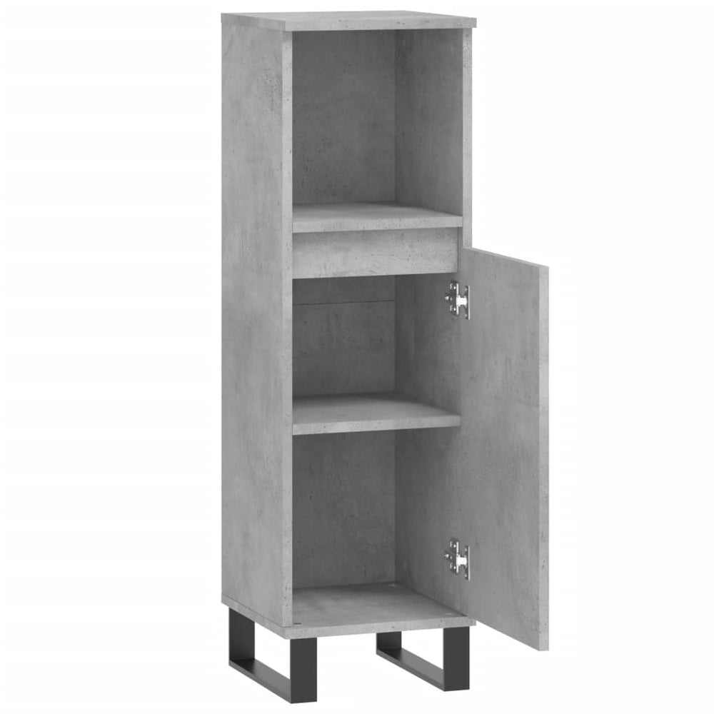 Badkamerkast 30x30x100 cm bewerkt hout betongrijs MeubelReus