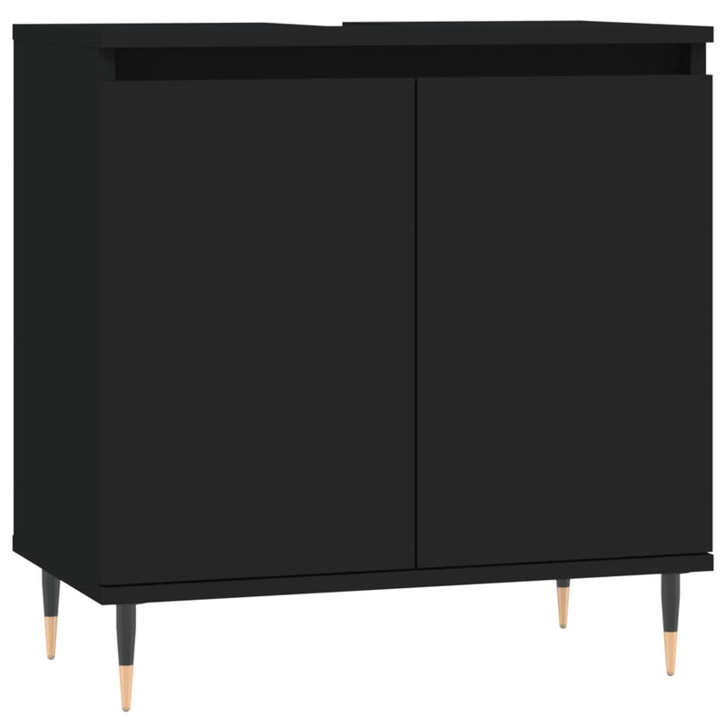 Badkamerkast 58x33x60 cm bewerkt hout zwart MeubelReus