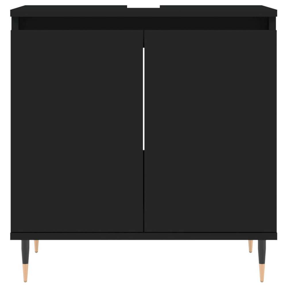 Badkamerkast 58x33x60 cm bewerkt hout zwart MeubelReus