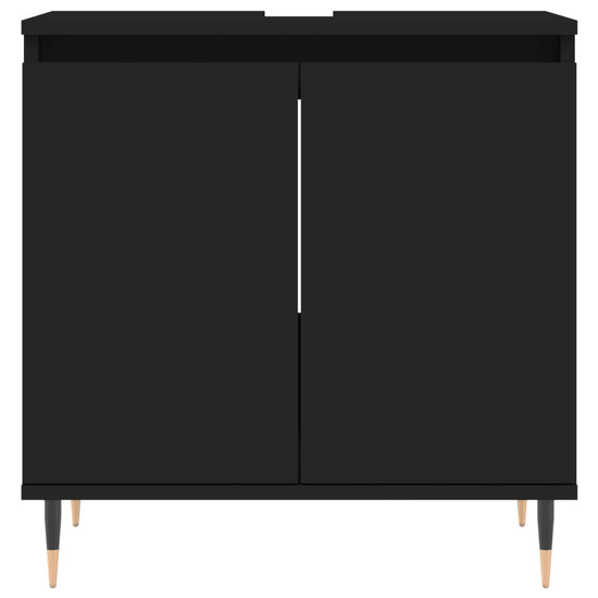 Badkamerkast 58x33x60 cm bewerkt hout zwart MeubelReus