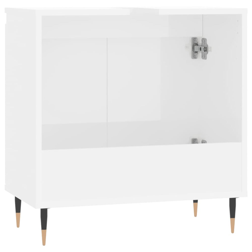 Badkamerkast 58x33x60 cm bewerkt hout hoogglans wit MeubelReus