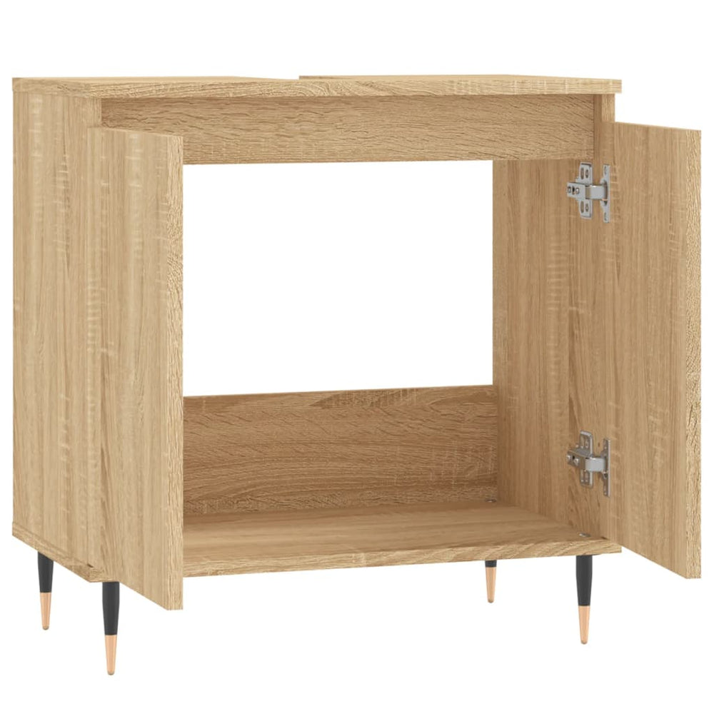 Badkamerkast 58x33x60 cm bewerkt hout sonoma eikenkleurig MeubelReus