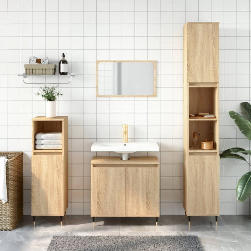 Badkamerkast 58x33x60 cm bewerkt hout sonoma eikenkleurig MeubelReus