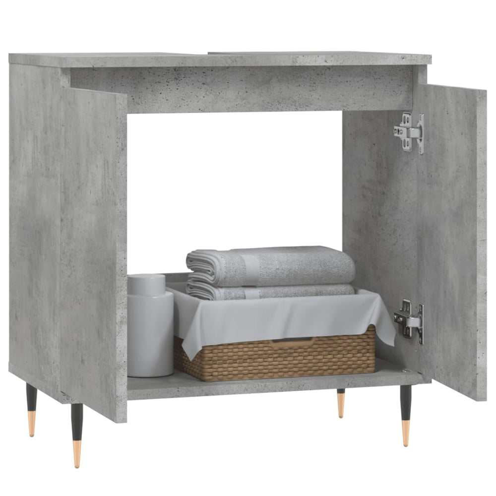 Badkamerkast 58x33x60 cm bewerkt hout betongrijs MeubelReus