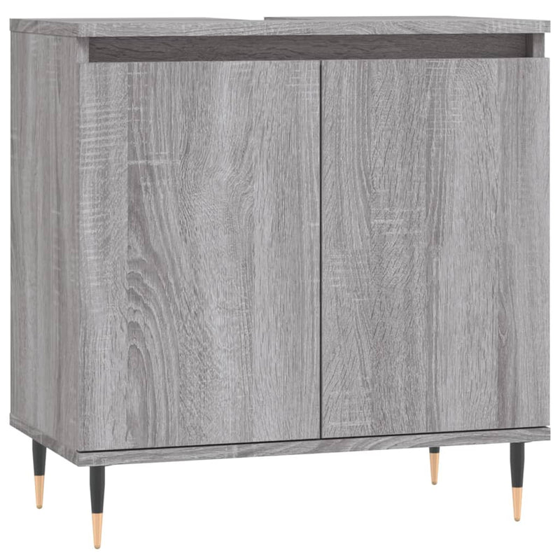 Badkamerkast 58x33x60 cm bewerkt hout grijs sonoma eikenkleurig MeubelReus
