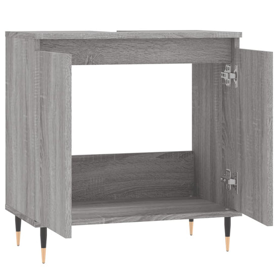 Badkamerkast 58x33x60 cm bewerkt hout grijs sonoma eikenkleurig MeubelReus
