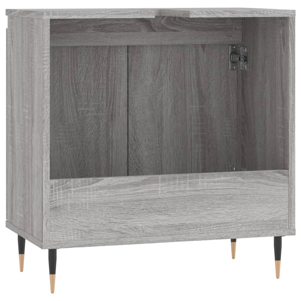 Badkamerkast 58x33x60 cm bewerkt hout grijs sonoma eikenkleurig MeubelReus