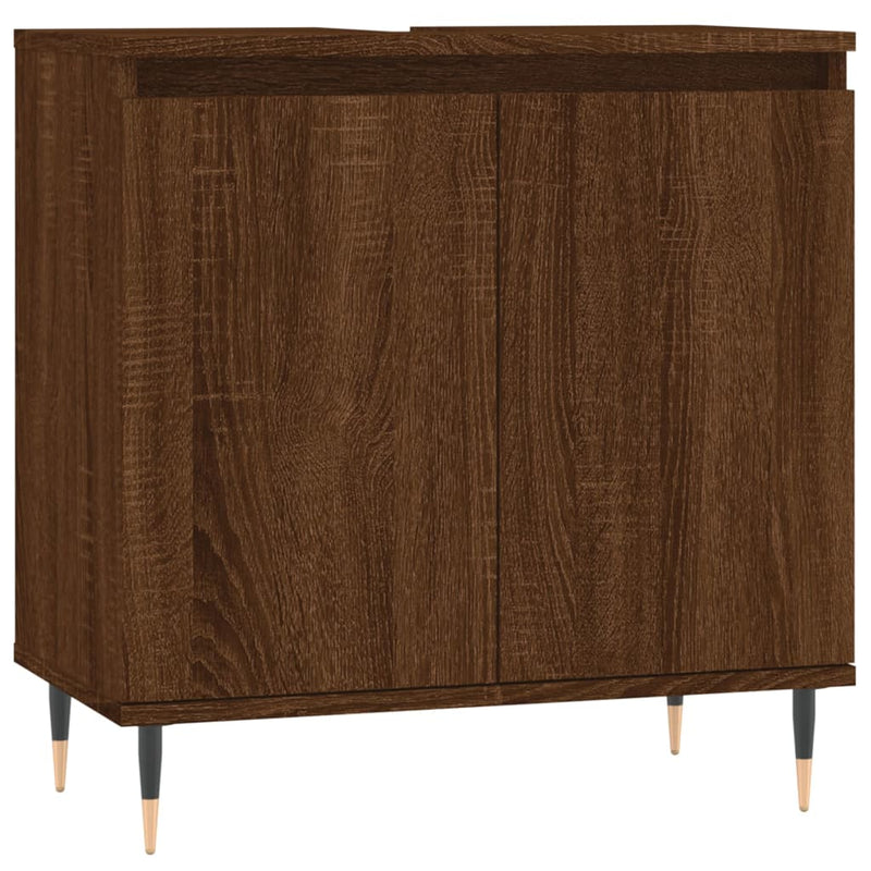 Badkamerkast 58x33x60 cm bewerkt hout bruin eikenkleur MeubelReus
