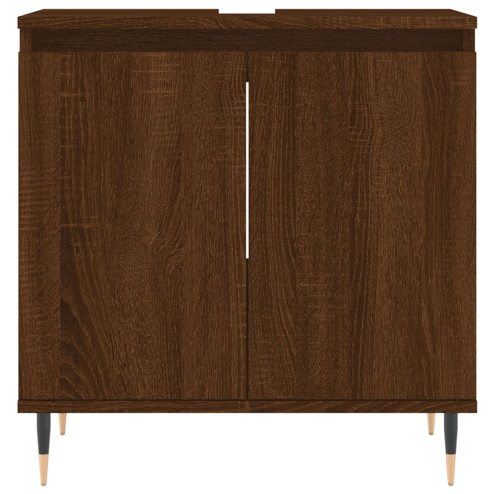 Badkamerkast 58x33x60 cm bewerkt hout bruin eikenkleur MeubelReus