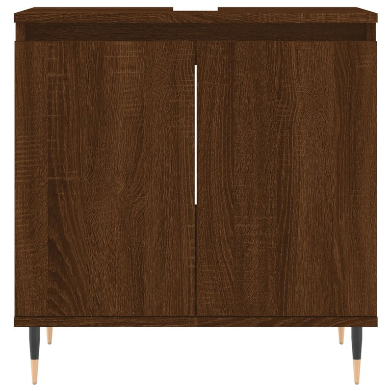 Badkamerkast 58x33x60 cm bewerkt hout bruin eikenkleur MeubelReus