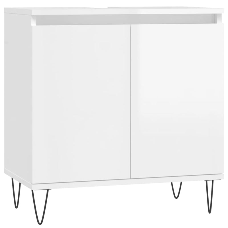 Badkamerkast 58x33x60 cm bewerkt hout hoogglans wit MeubelReus