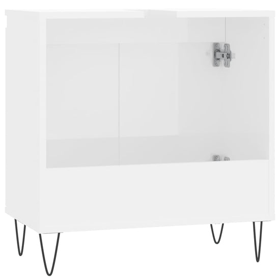 Badkamerkast 58x33x60 cm bewerkt hout hoogglans wit MeubelReus