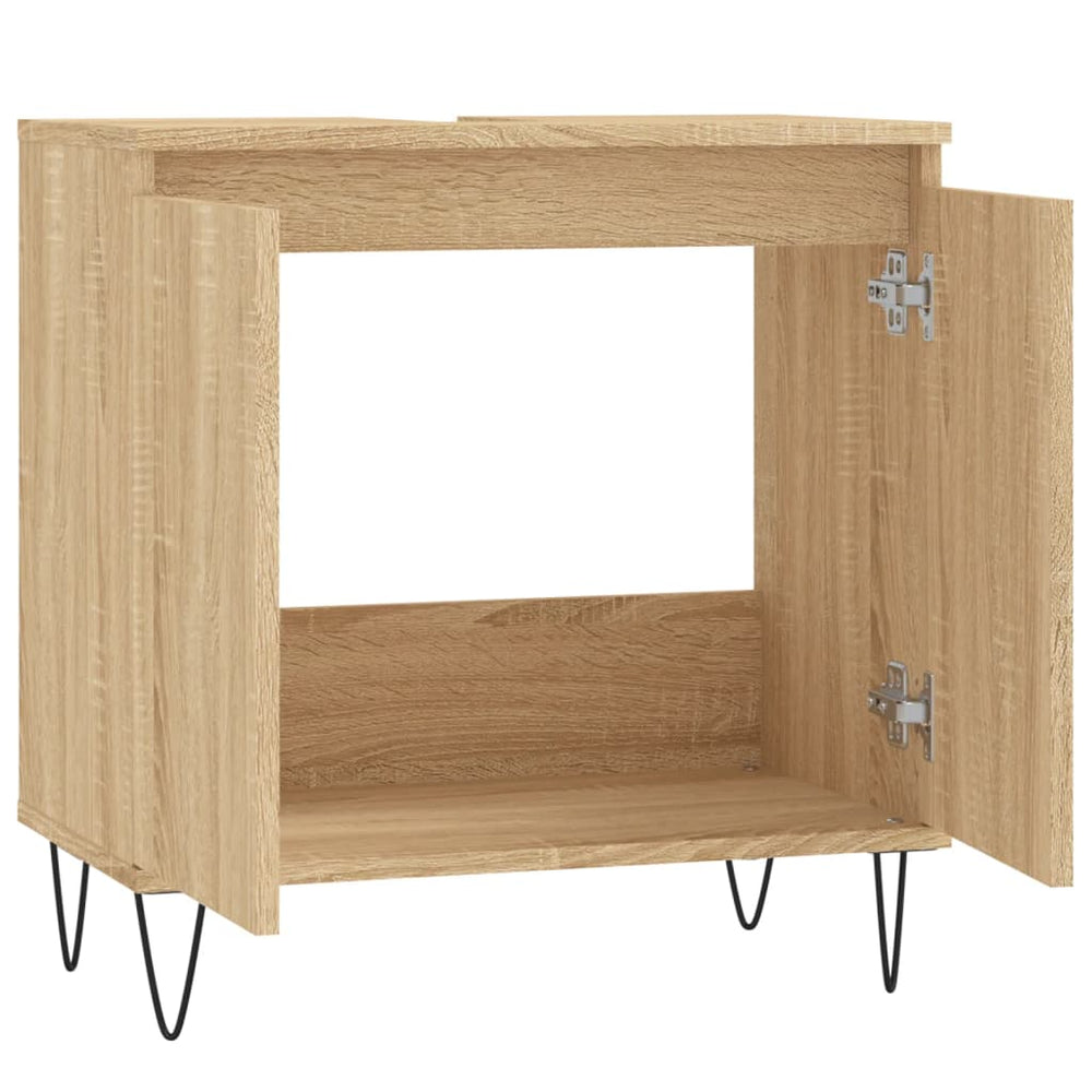 Badkamerkast 58x33x60 cm bewerkt hout sonoma eikenkleurig MeubelReus