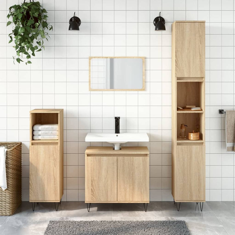 Badkamerkast 58x33x60 cm bewerkt hout sonoma eikenkleurig MeubelReus