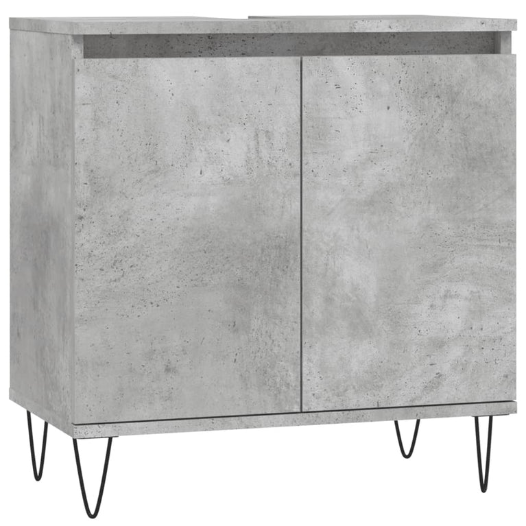 Badkamerkast 58x33x60 cm bewerkt hout betongrijs MeubelReus