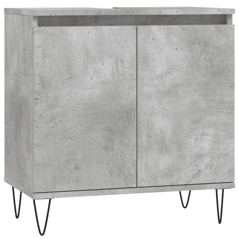 Badkamerkast 58x33x60 cm bewerkt hout betongrijs MeubelReus