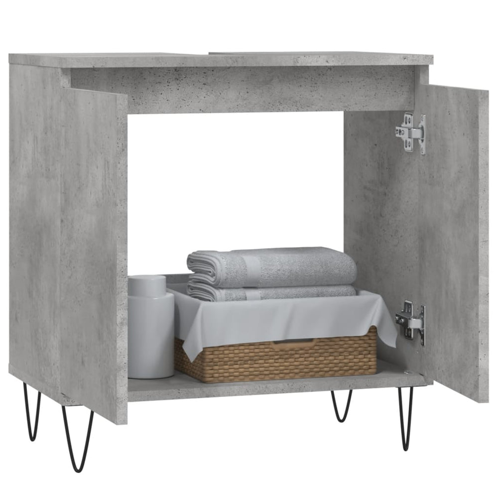 Badkamerkast 58x33x60 cm bewerkt hout betongrijs MeubelReus