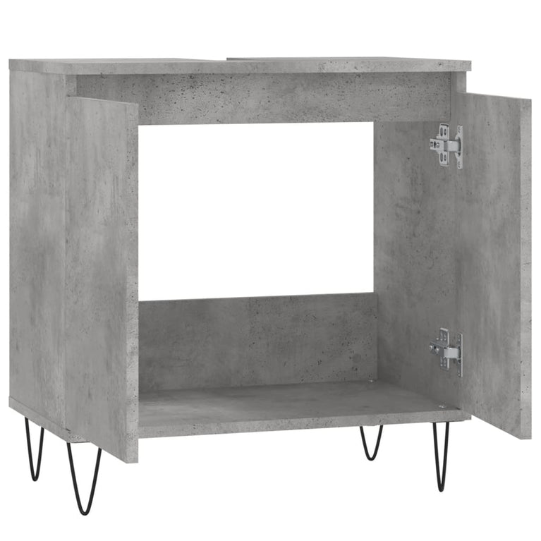 Badkamerkast 58x33x60 cm bewerkt hout betongrijs MeubelReus