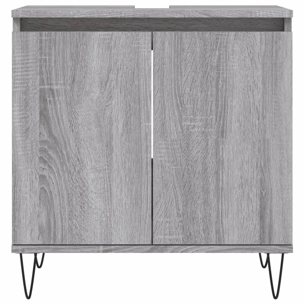 Badkamerkast 58x33x60 cm bewerkt hout grijs sonoma eikenkleurig MeubelReus