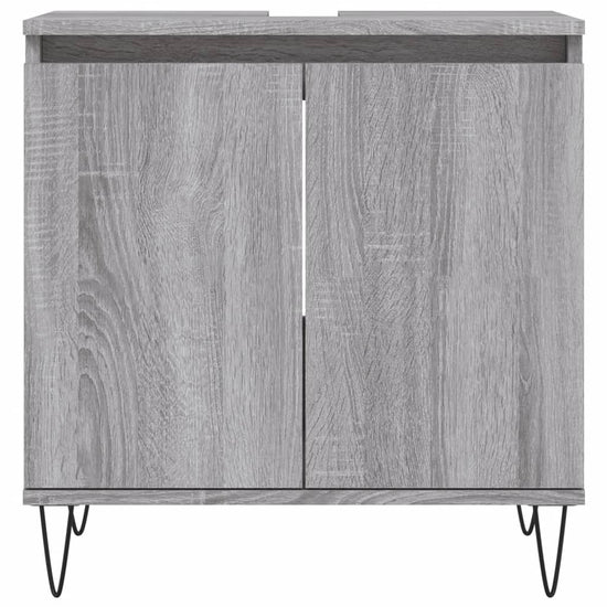 Badkamerkast 58x33x60 cm bewerkt hout grijs sonoma eikenkleurig MeubelReus