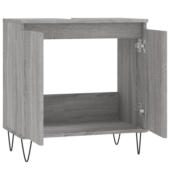 Badkamerkast 58x33x60 cm bewerkt hout grijs sonoma eikenkleurig MeubelReus