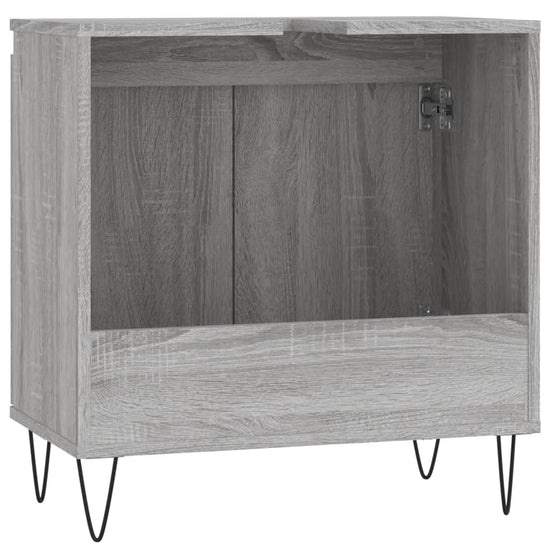 Badkamerkast 58x33x60 cm bewerkt hout grijs sonoma eikenkleurig MeubelReus
