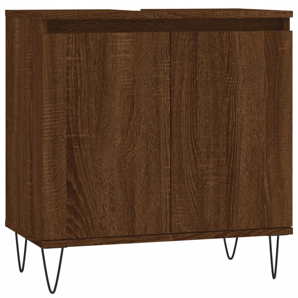 Badkamerkast 58x33x60 cm bewerkt hout bruin eikenkleur MeubelReus