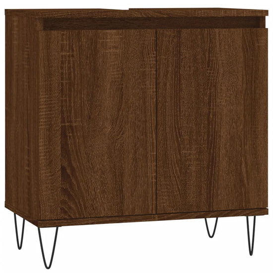 Badkamerkast 58x33x60 cm bewerkt hout bruin eikenkleur MeubelReus