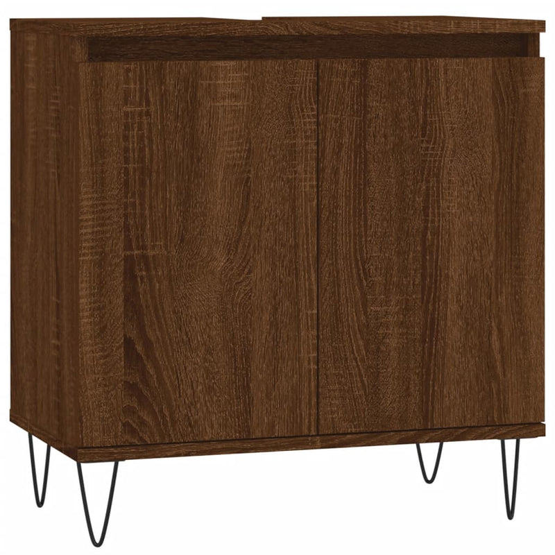 Badkamerkast 58x33x60 cm bewerkt hout bruin eikenkleur MeubelReus