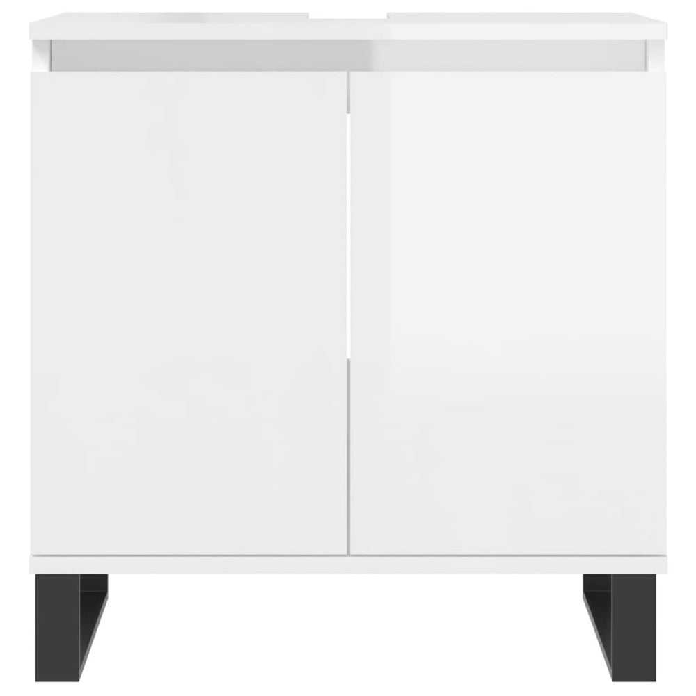 Badkamerkast 58x33x60 cm bewerkt hout hoogglans wit MeubelReus