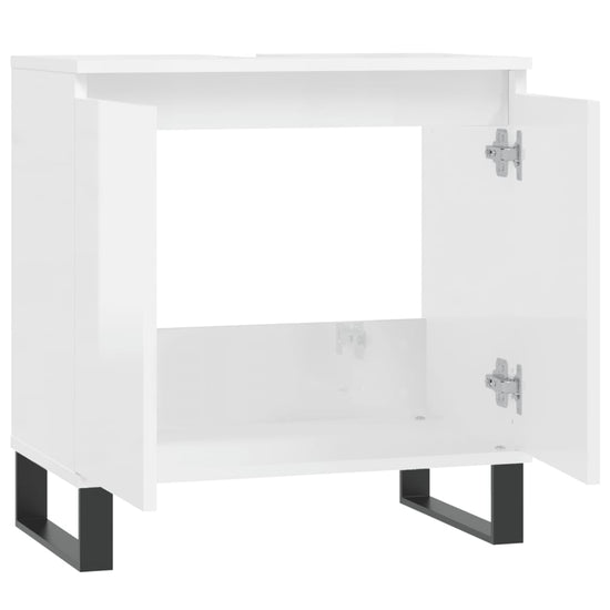 Badkamerkast 58x33x60 cm bewerkt hout hoogglans wit MeubelReus