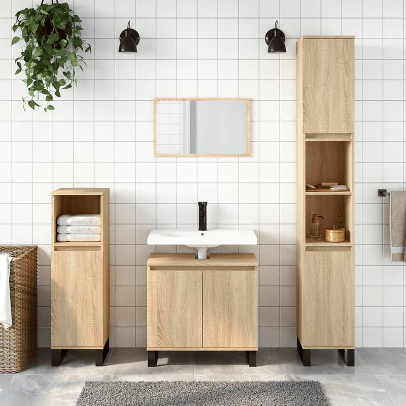Badkamerkast 58x33x60 cm bewerkt hout sonoma eikenkleurig MeubelReus