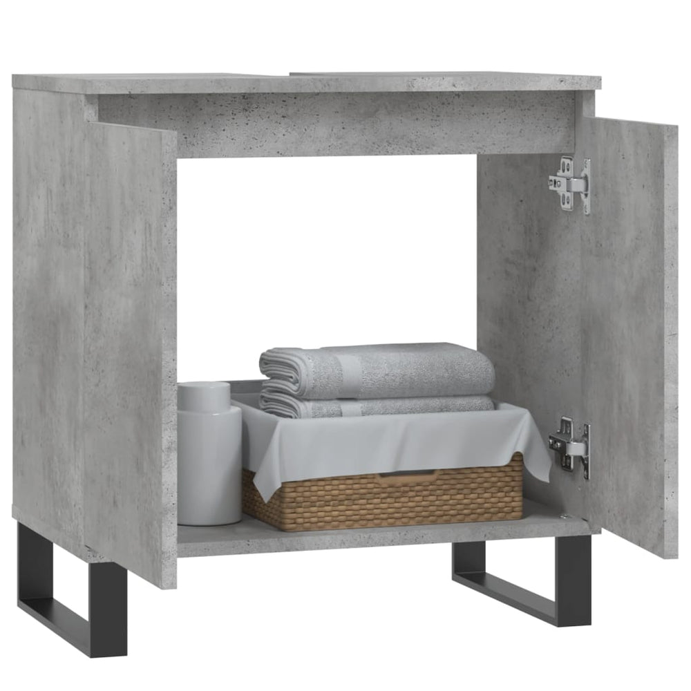 Badkamerkast 58x33x60 cm bewerkt hout betongrijs MeubelReus