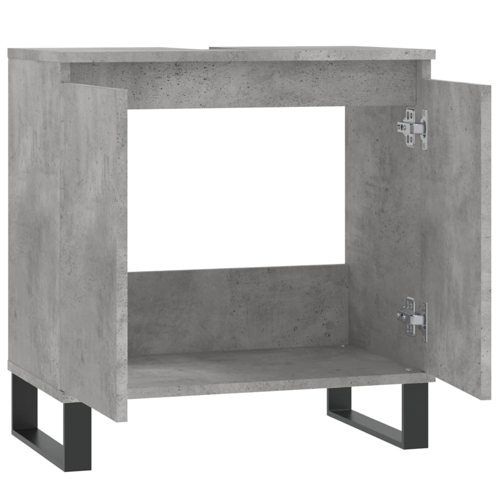 Badkamerkast 58x33x60 cm bewerkt hout betongrijs MeubelReus