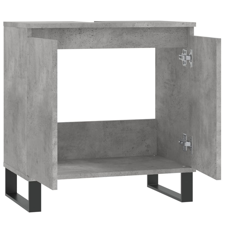 Badkamerkast 58x33x60 cm bewerkt hout betongrijs MeubelReus