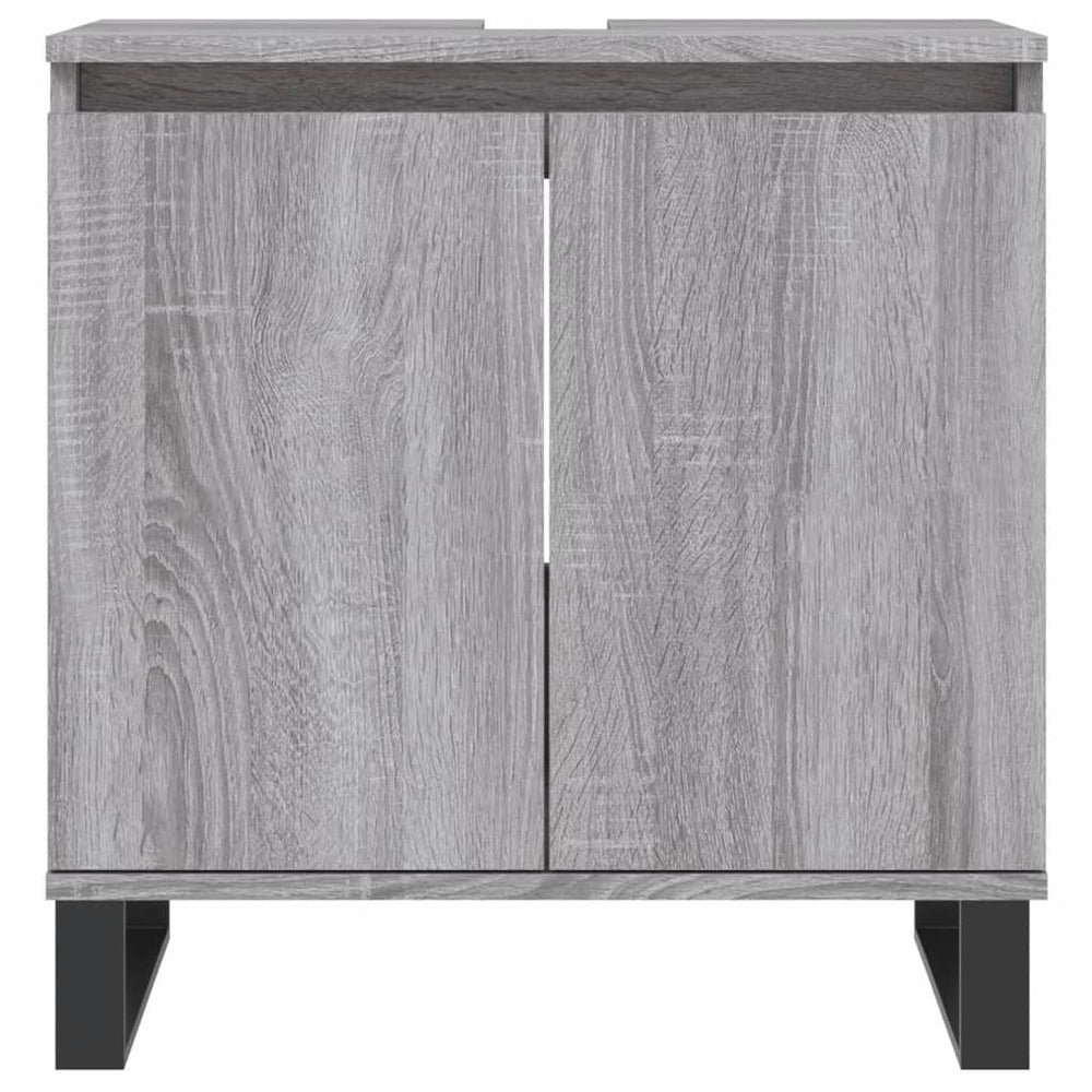 Badkamerkast 58x33x60 cm bewerkt hout grijs sonoma eikenkleurig MeubelReus