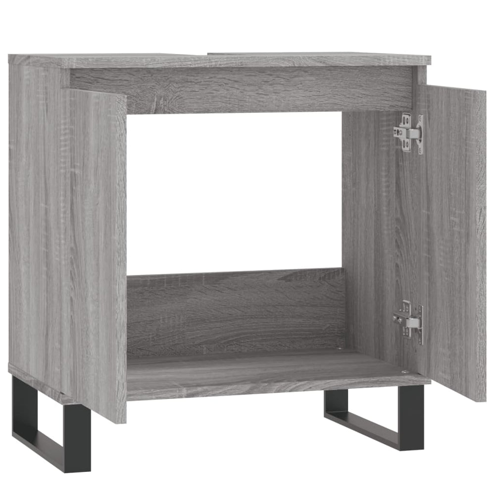 Badkamerkast 58x33x60 cm bewerkt hout grijs sonoma eikenkleurig MeubelReus