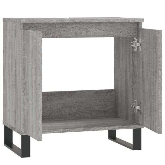 Badkamerkast 58x33x60 cm bewerkt hout grijs sonoma eikenkleurig MeubelReus