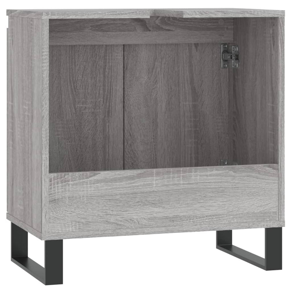 Badkamerkast 58x33x60 cm bewerkt hout grijs sonoma eikenkleurig MeubelReus