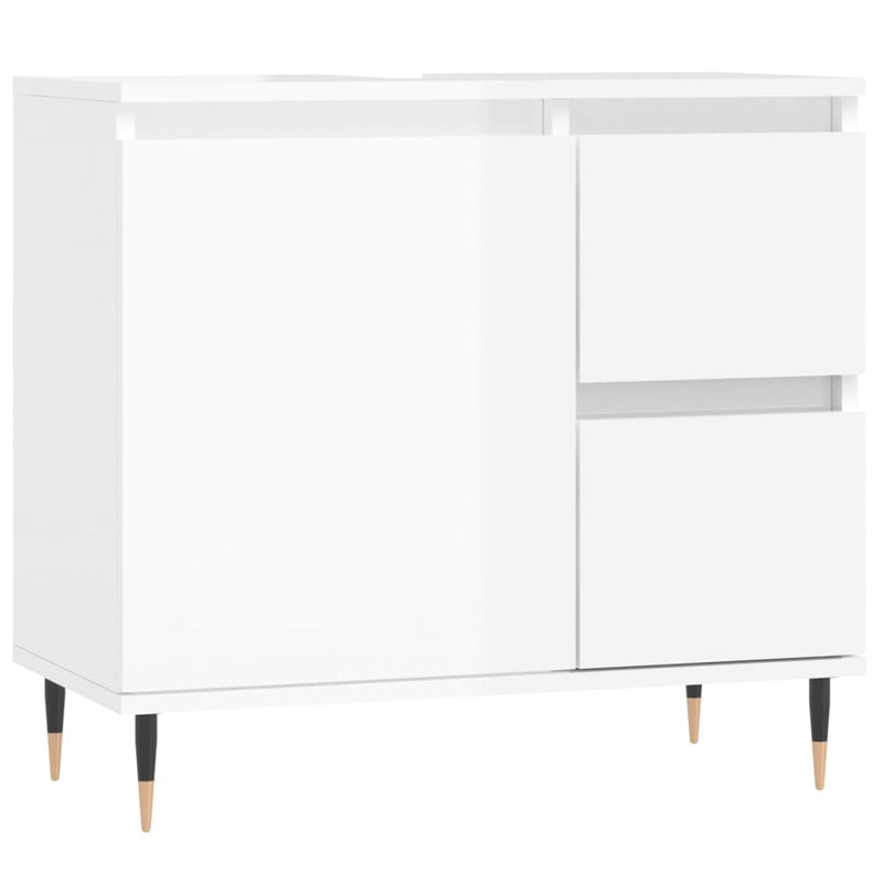 Badkamerkast 65x33x60 cm bewerkt hout hoogglans wit MeubelReus