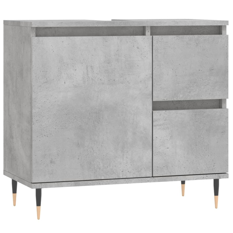 Badkamerkast 65x33x60 cm bewerkt hout betongrijs MeubelReus