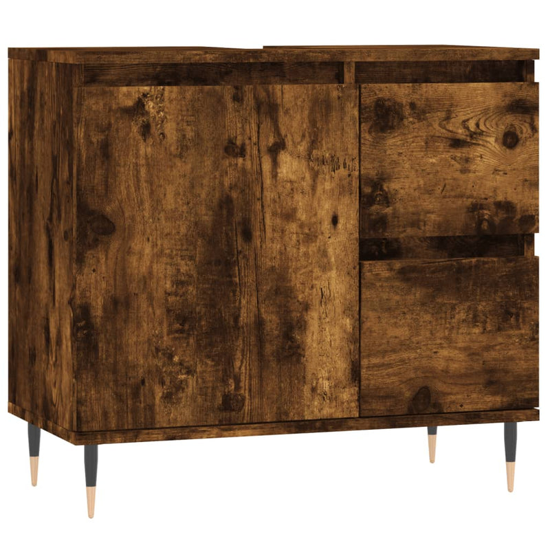Badkamerkast 65x33x60 cm bewerkt hout gerookt eikenkleurig MeubelReus