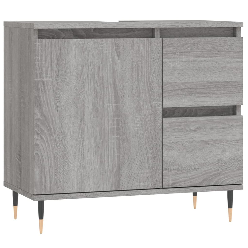 Badkamerkast 65x33x60 cm bewerkt hout grijs sonoma eikenkleurig MeubelReus