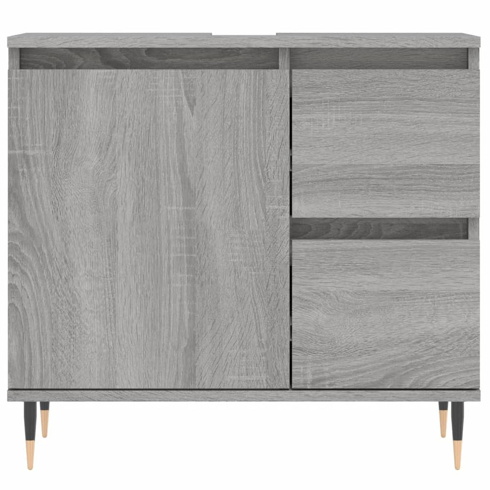 Badkamerkast 65x33x60 cm bewerkt hout grijs sonoma eikenkleurig MeubelReus