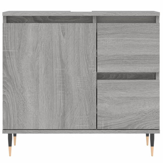Badkamerkast 65x33x60 cm bewerkt hout grijs sonoma eikenkleurig MeubelReus