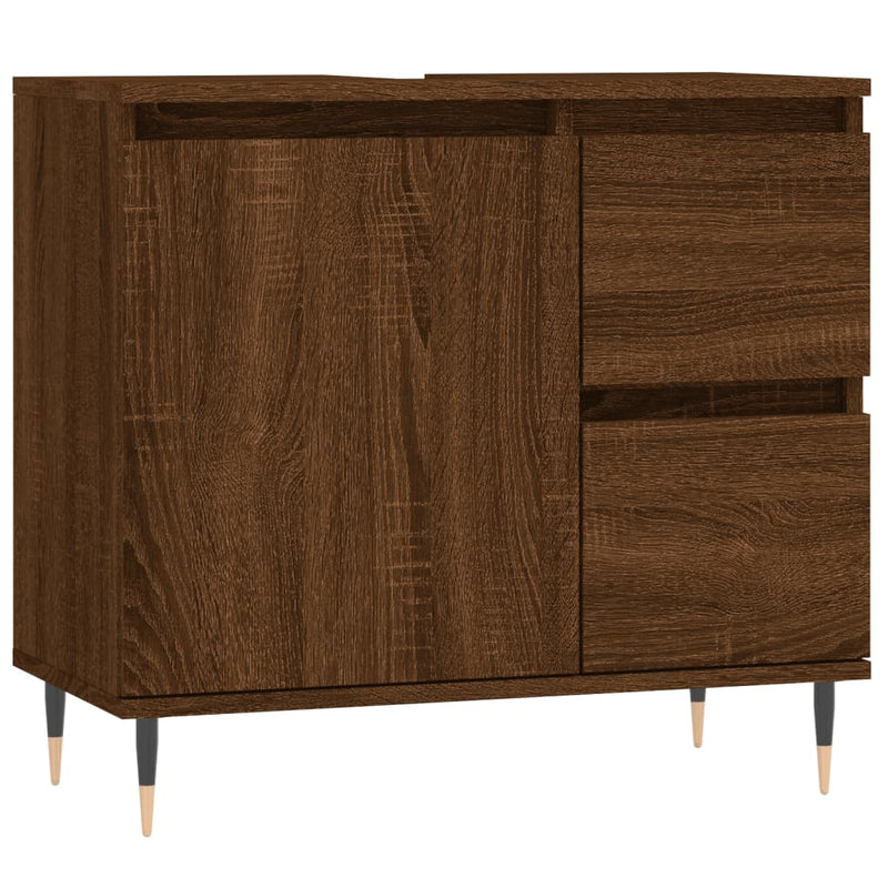 Badkamerkast 65x33x60 cm bewerkt hout bruin eikenkleur MeubelReus