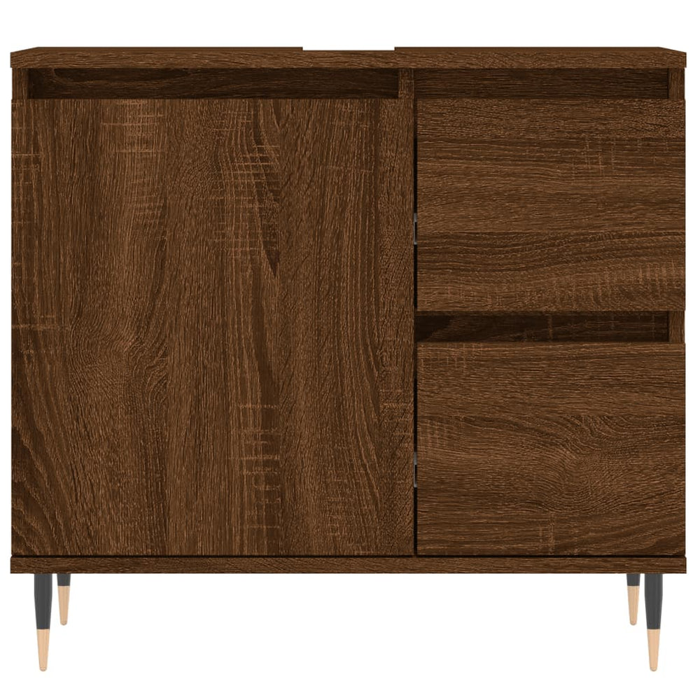 Badkamerkast 65x33x60 cm bewerkt hout bruin eikenkleur MeubelReus